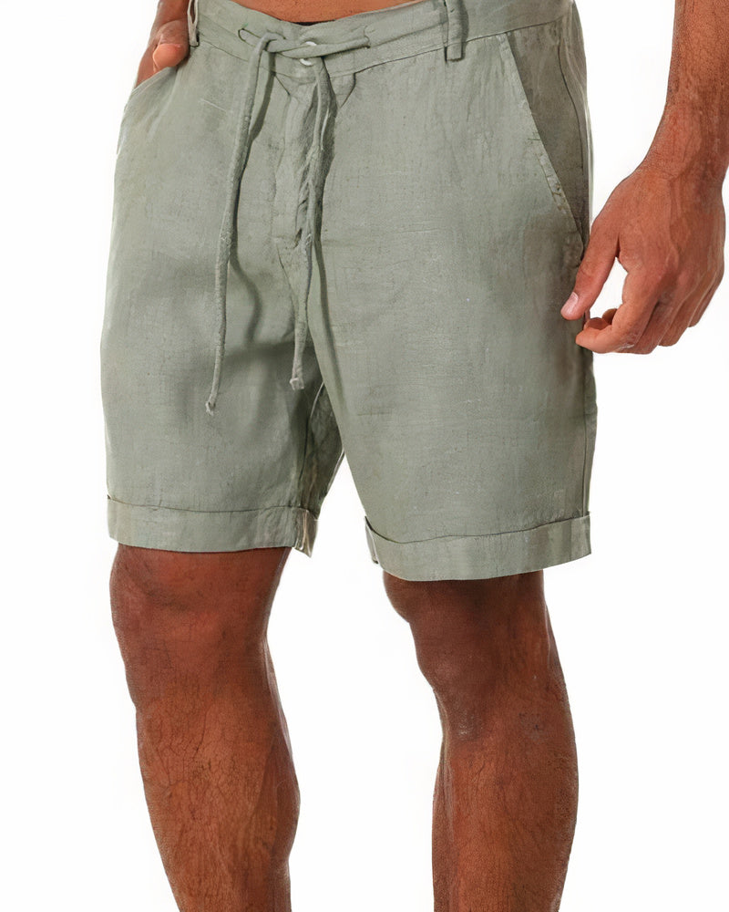 Marcel - Herren Leinen-Shorts grun