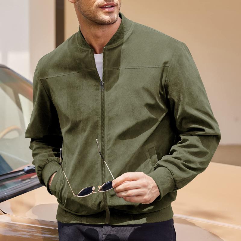 Matthias - Reißverschlussjacke mit Seitentaschen für Herren Armeegrün