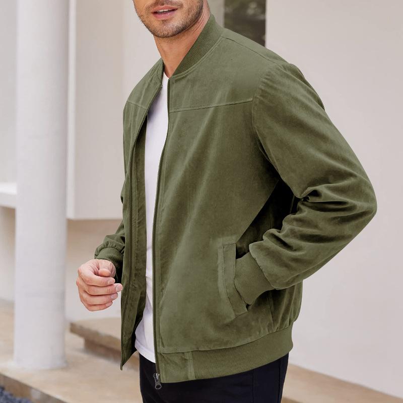 Matthias - Reißverschlussjacke mit Seitentaschen für Herren Armeegrün
