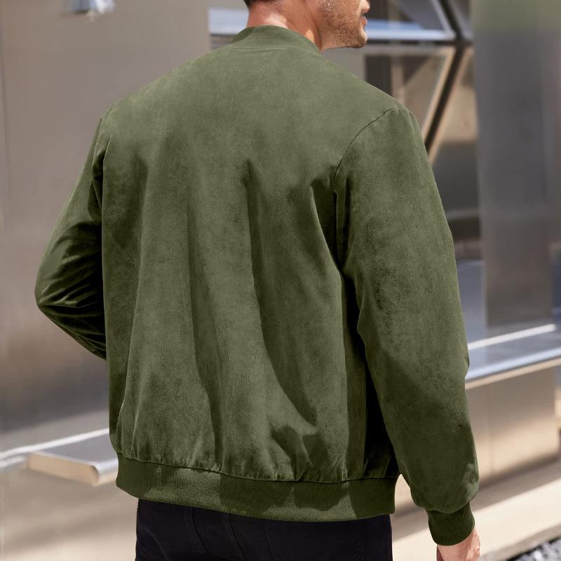 Matthias - Reißverschlussjacke mit Seitentaschen für Herren Armeegrün