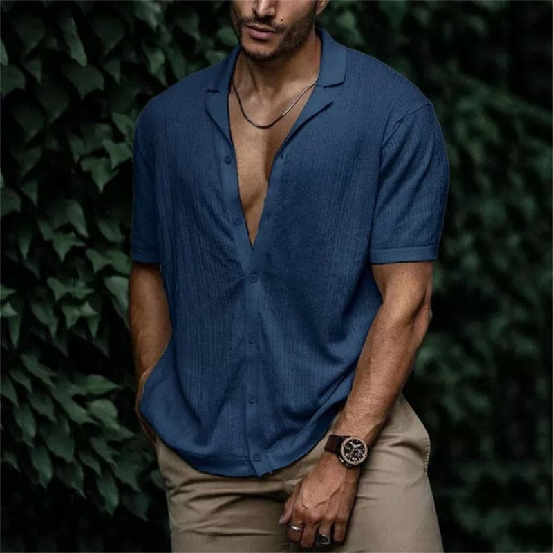 Mattis - Herren Freizeithemd Blau