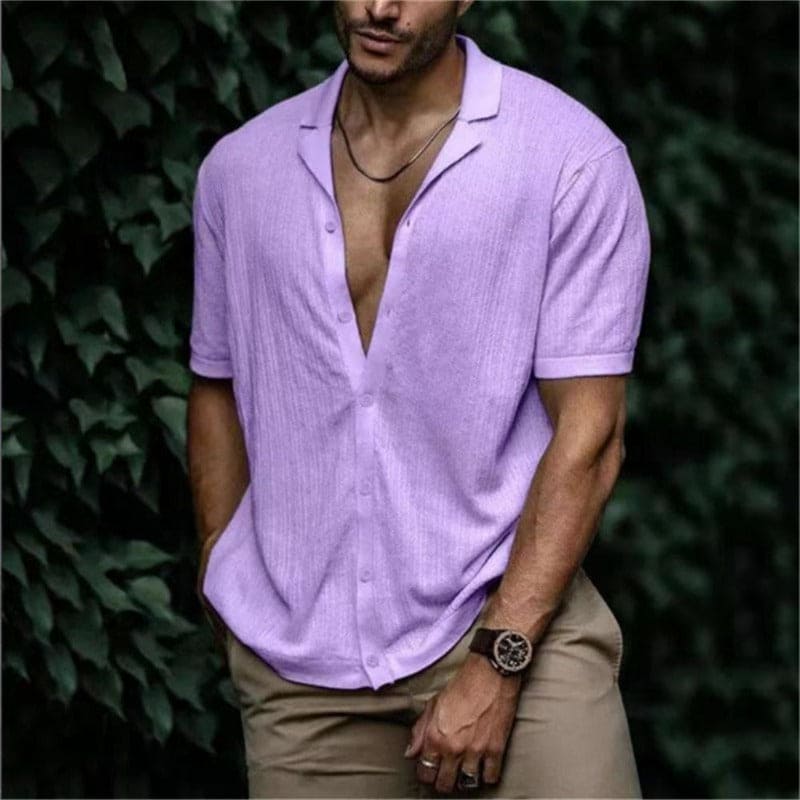 Mattis - Herren Freizeithemd Lila
