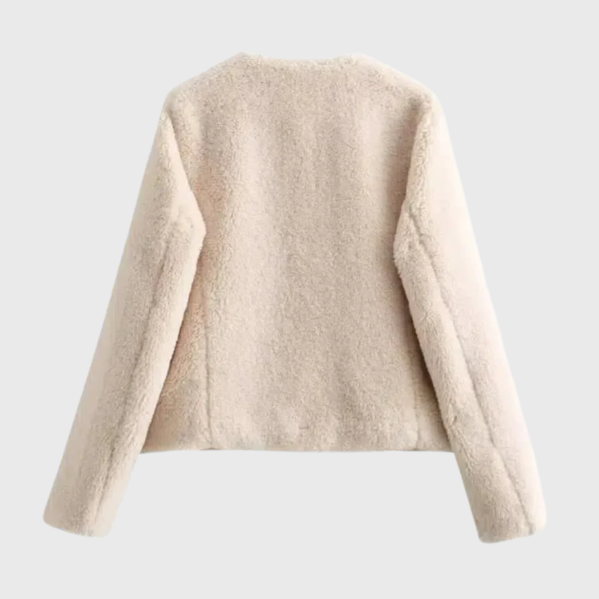 Ganka - Kuschelige Damen Teddy Jacke mit Knebelverschluss