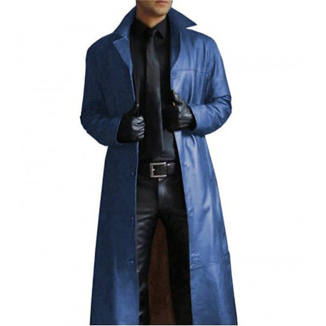 Michel - Premium Herren Ledermantel Elegant & Zeitlos Dunkelblau