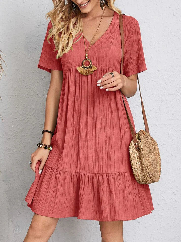 Miriam – weites kleid mit v-ausschnitt Rough