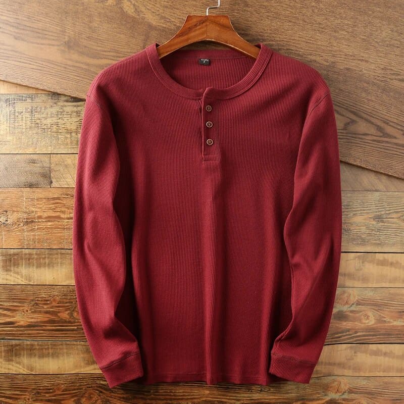 Mahir – Klassisches Henley-Langarmshirt für Herren