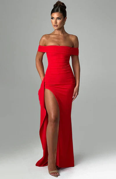 Nadine- Elegantes Maxikleid Rot