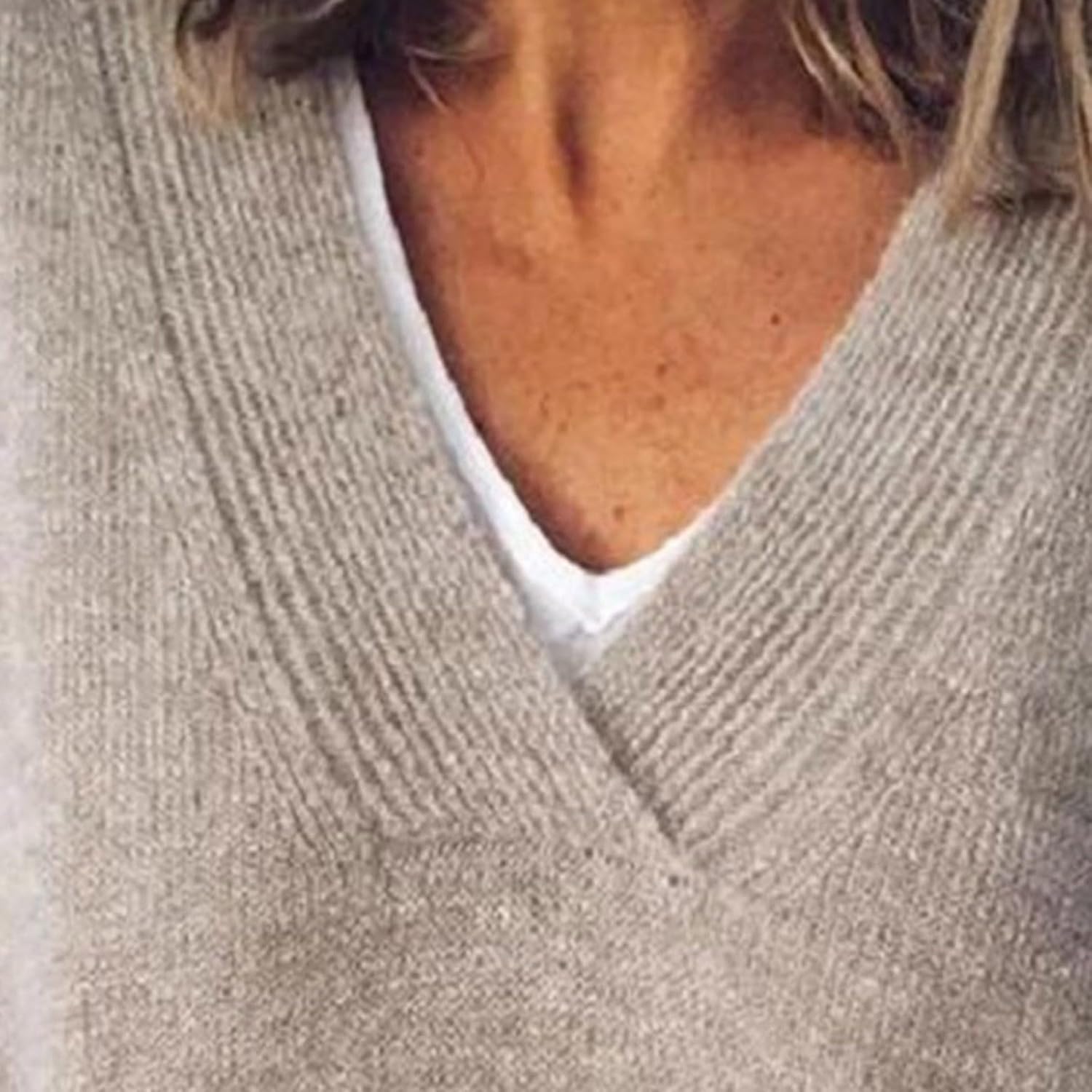 Naila - Kaschmir-Pullover Mit V-Ausschnitt Für Damen Beige