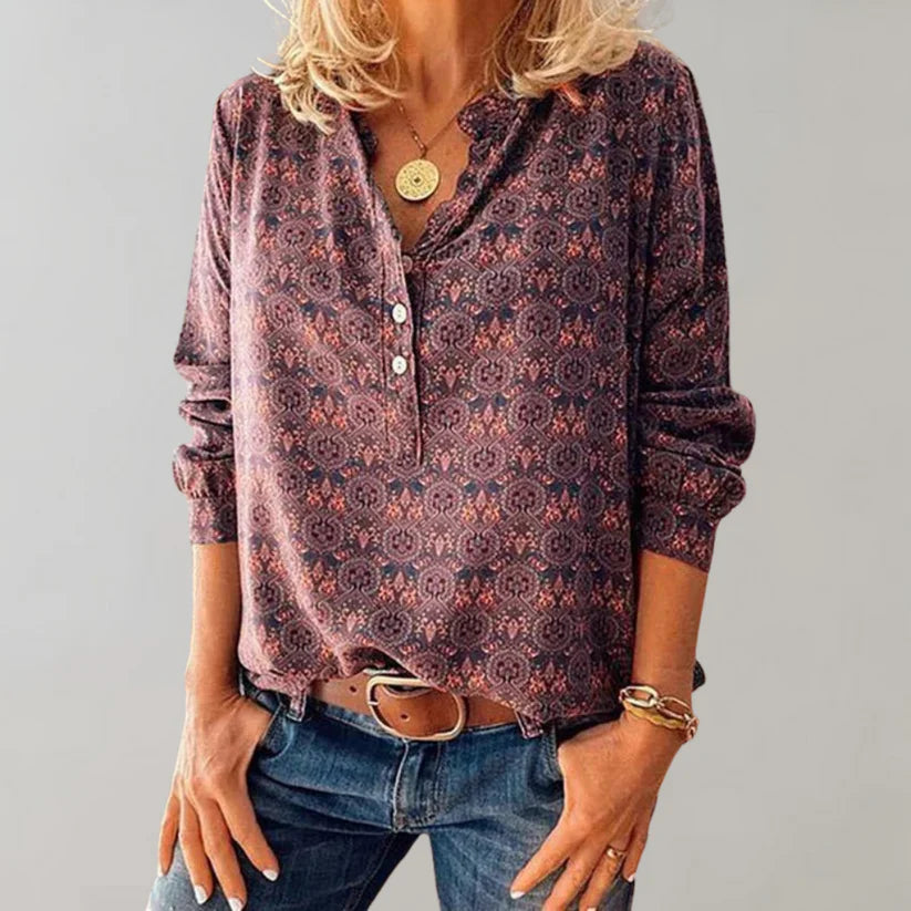 Nanna- Klassische Bluse Rot