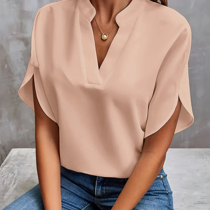 Natalie – elegante und leichte bluse für damen Aprikose