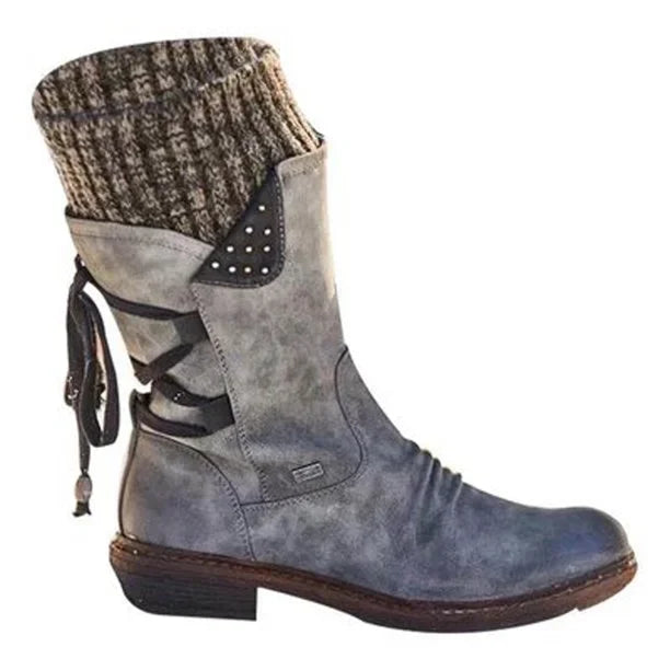 Nea – Winter Schuhe Damen Warm Gefüttert Niedrig Grau