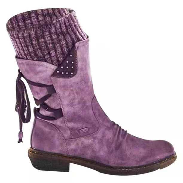 Nea – Winter Schuhe Damen Warm Gefüttert Niedrig lila