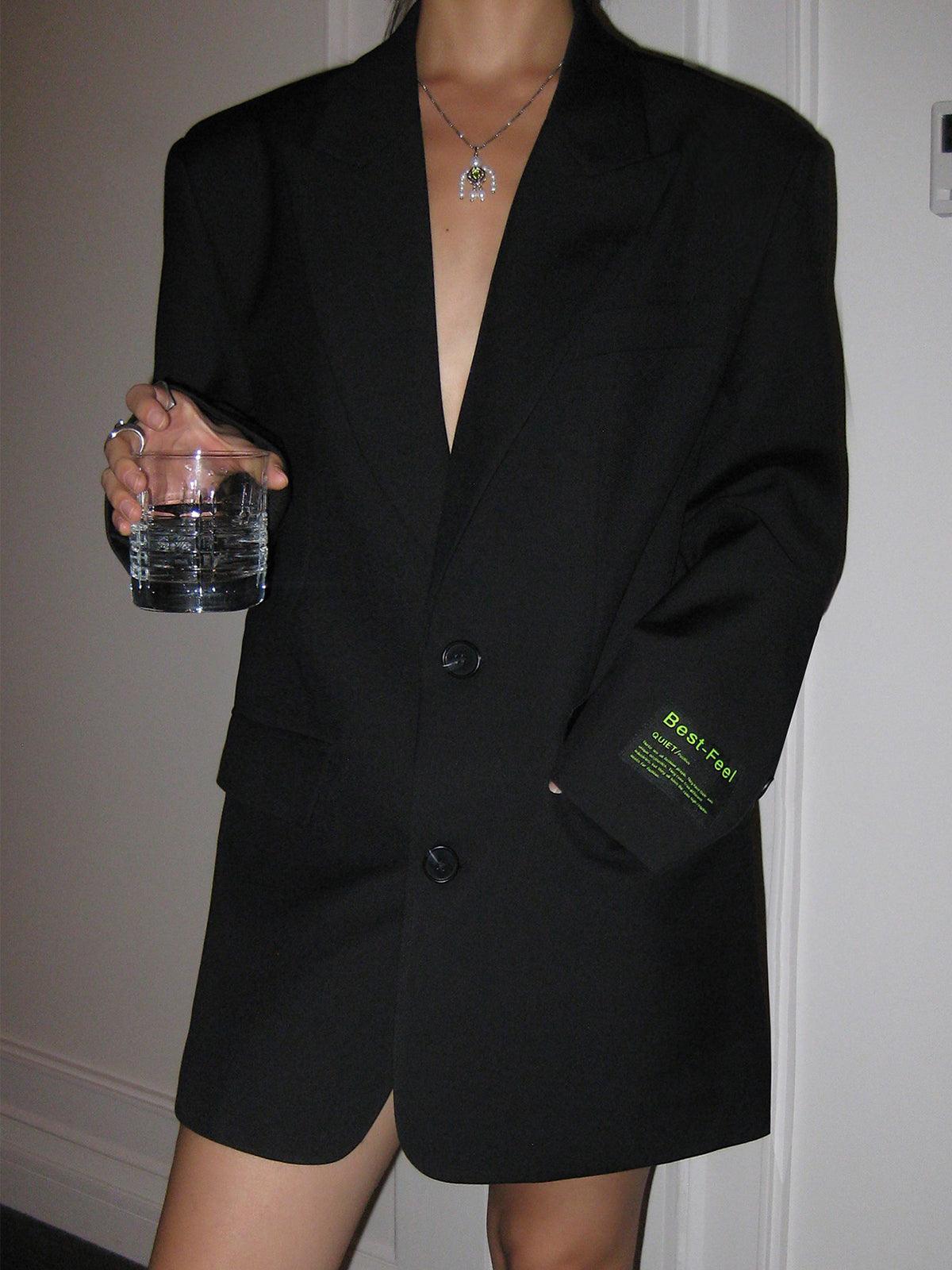 Nele – Oversized Klassischer Blazer für Damen Zwart