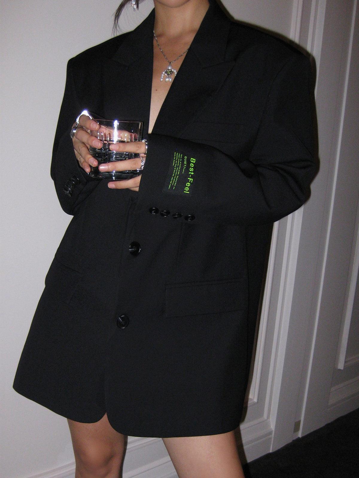 Nele – Oversized Klassischer Blazer für Damen Zwart