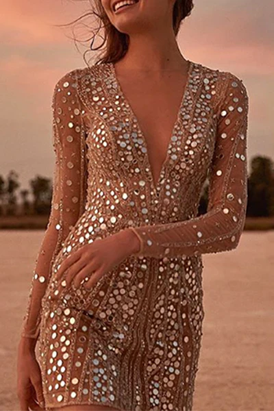Nelia- Paillettenbesetztes Minikleid 1