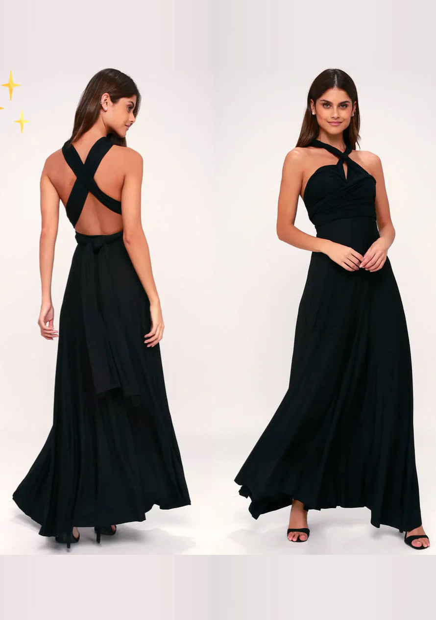 Nessa- Multiway Wickelkleid Schwarz