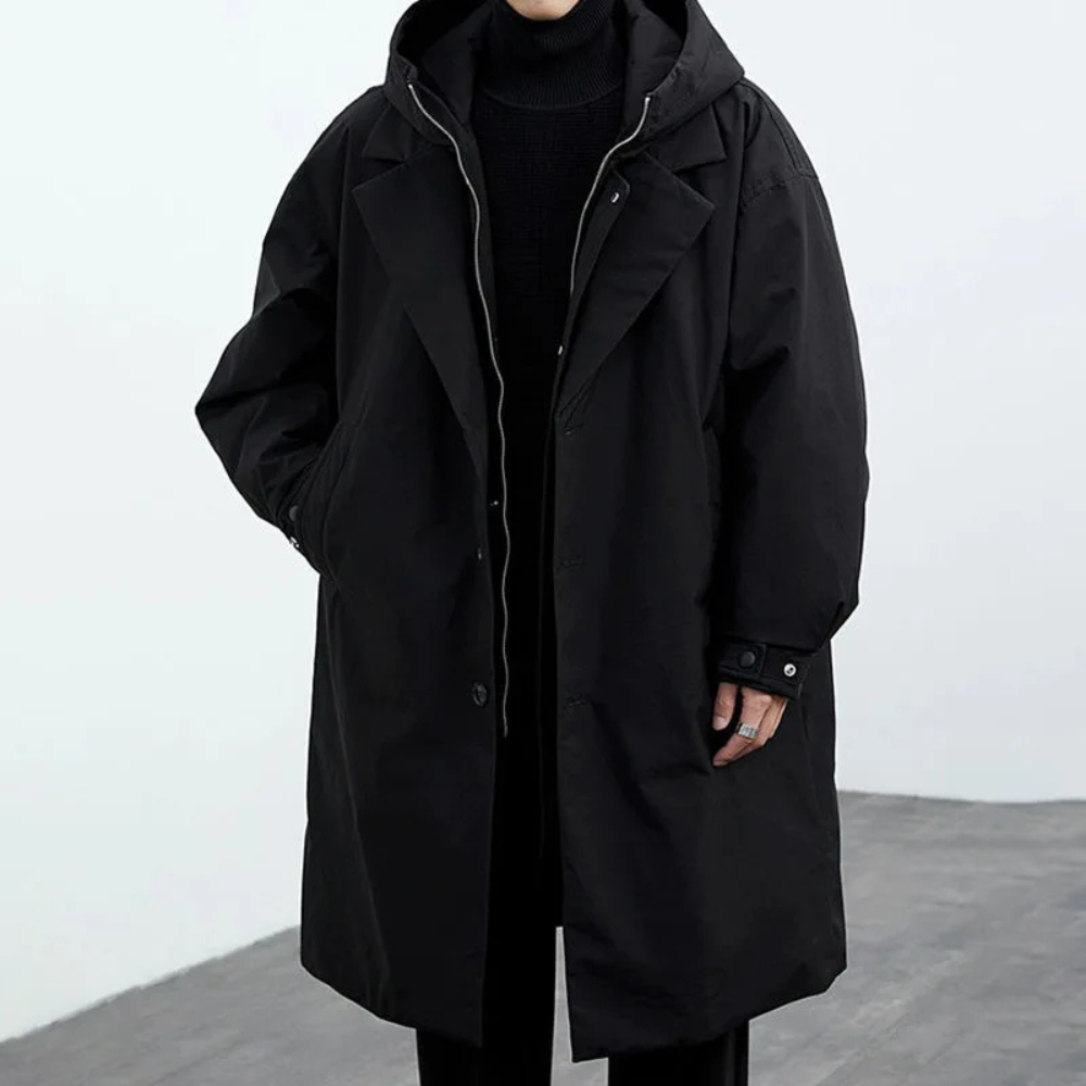 Nick – Wind und Wasserdichte Jacke mit Kapuze schwarz