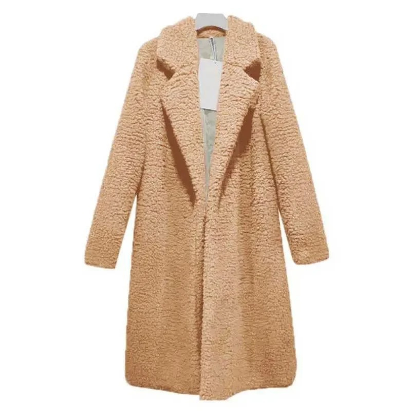 Nicoline - Damenmantel mit offenem Design und Struktur-Optik Khaki