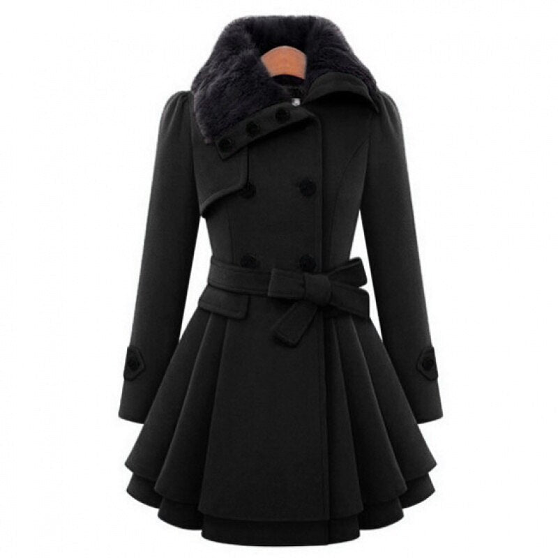 Raina - Damen Winter Mantel Kunstfell Warm