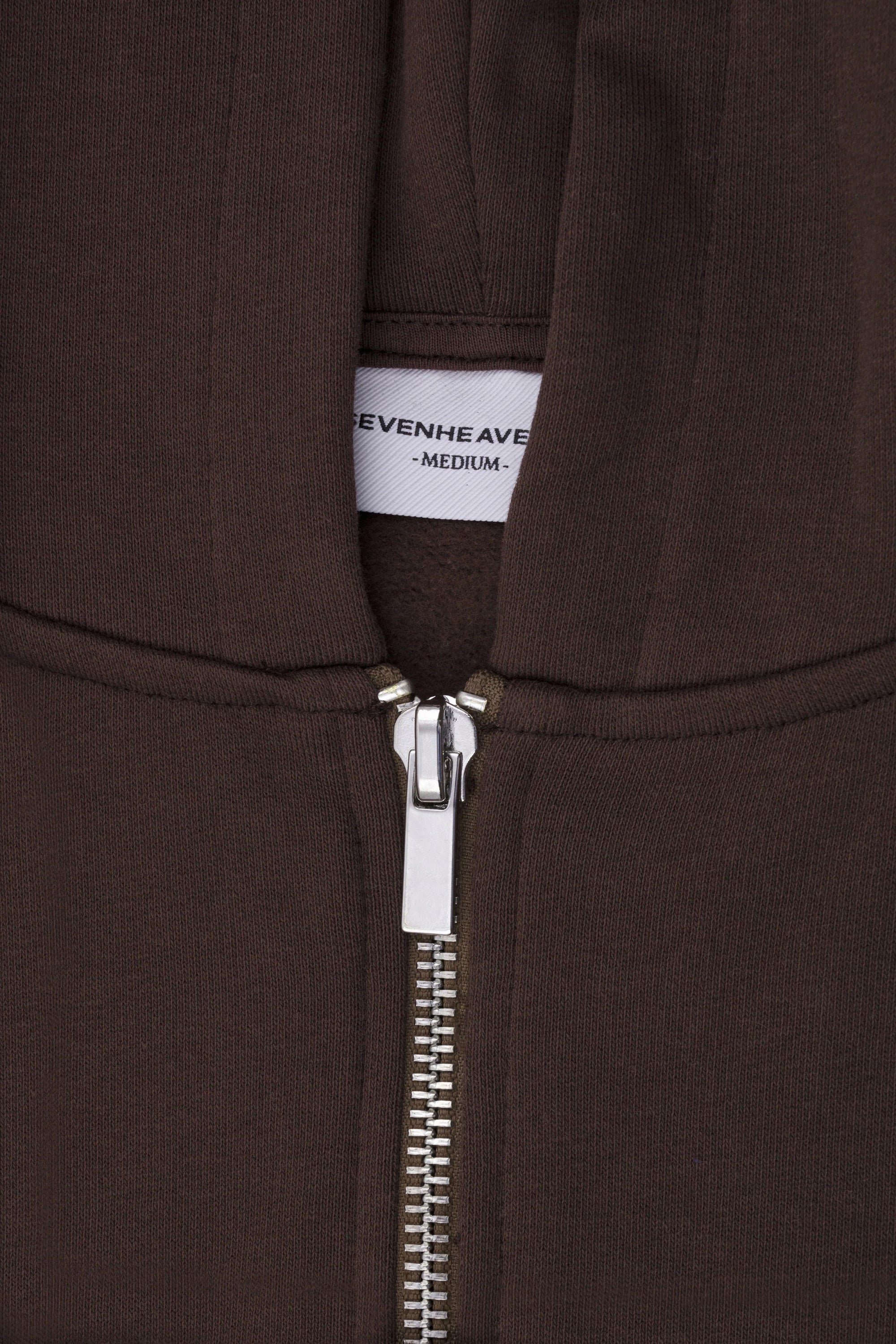 Niklaus - Heavy Blank Zip Hoodie Herren Warm & Robust Chocolate