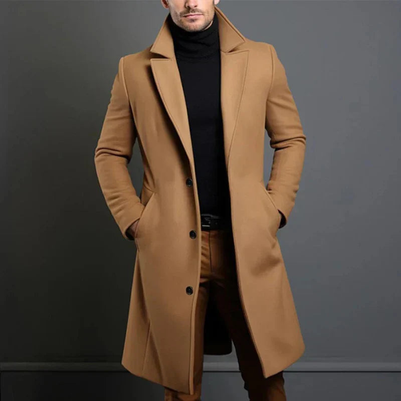 Nils - Hochwertiger Wollmantel für Herren Braun