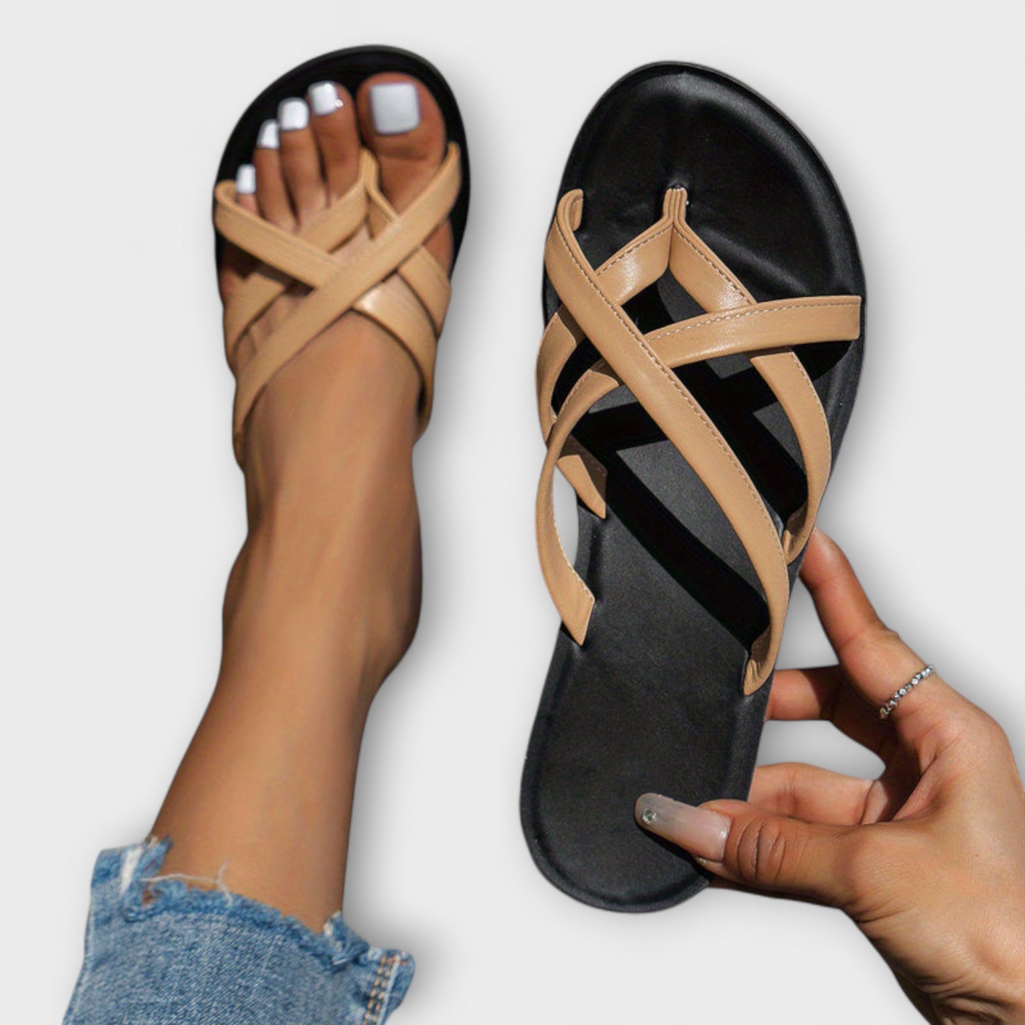 Nina- Bequeme Sandalen Aprikose 1