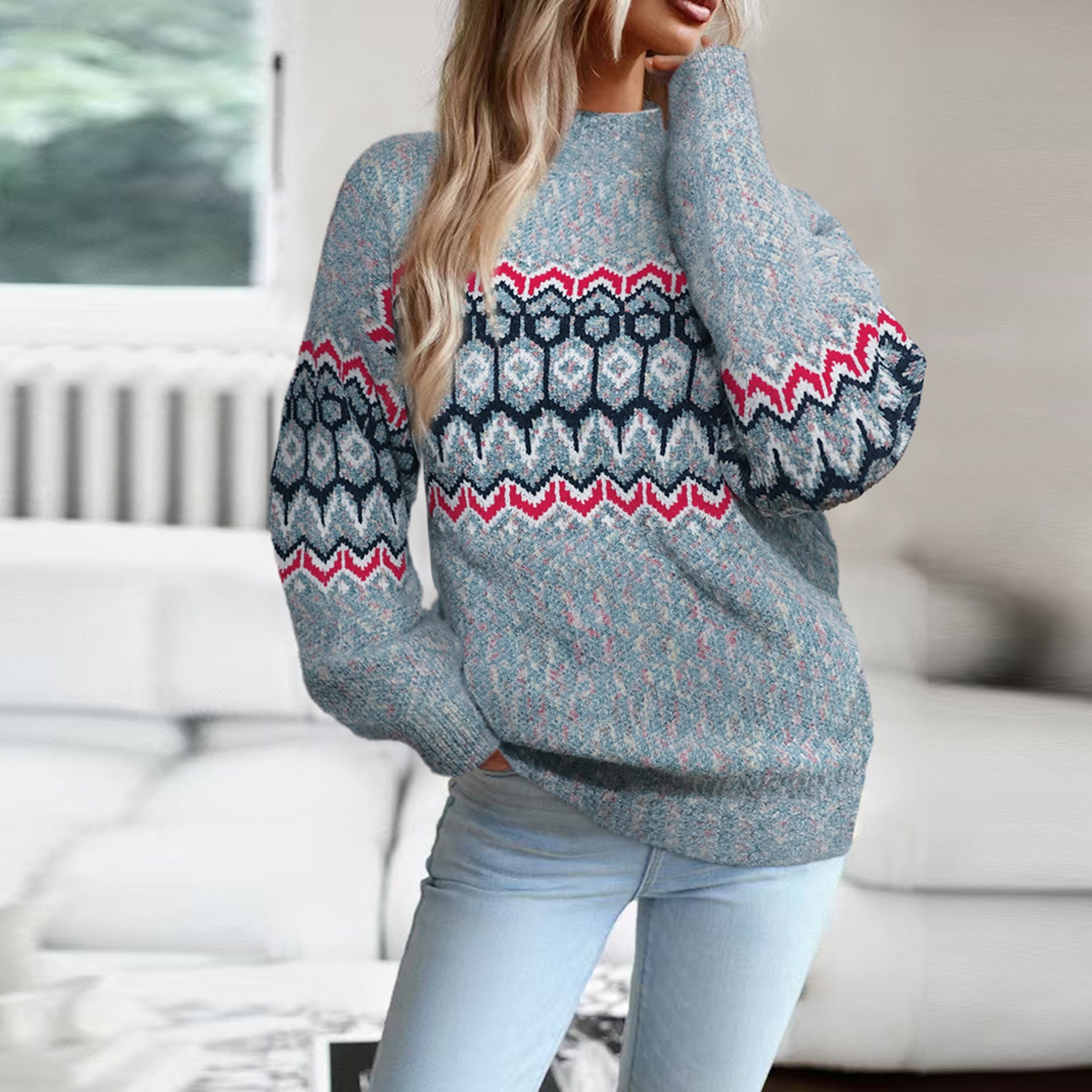 Silke – Pullover Mit Modernem Geometrischem Muster