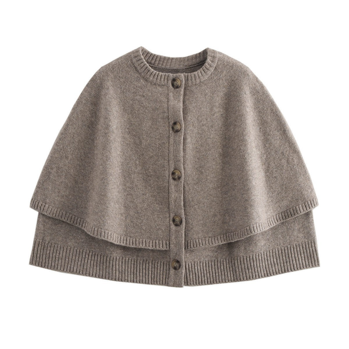 Simone – Warmer Poncho Mit Knopf-Detail