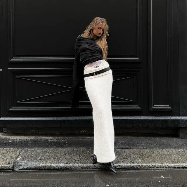 Lara - Off Shoulder Strickpullover Damen Elegant