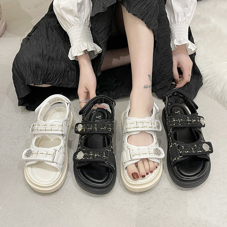 Olalla- Damen sommerliche Klettsandalen mit hochwertiger Fußbettpolsterung
