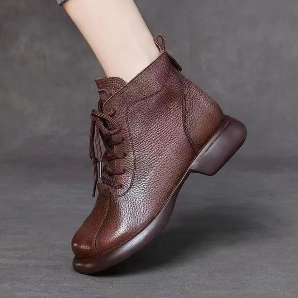 Olivia – Damen Schnürstiefel Retro Stil Elegant Lässig 5