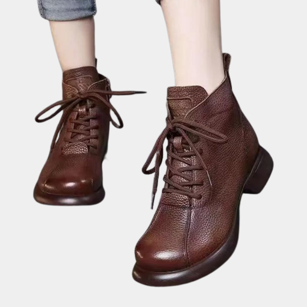 Olivia – Damen Schnürstiefel Retro Stil Elegant Lässig 6