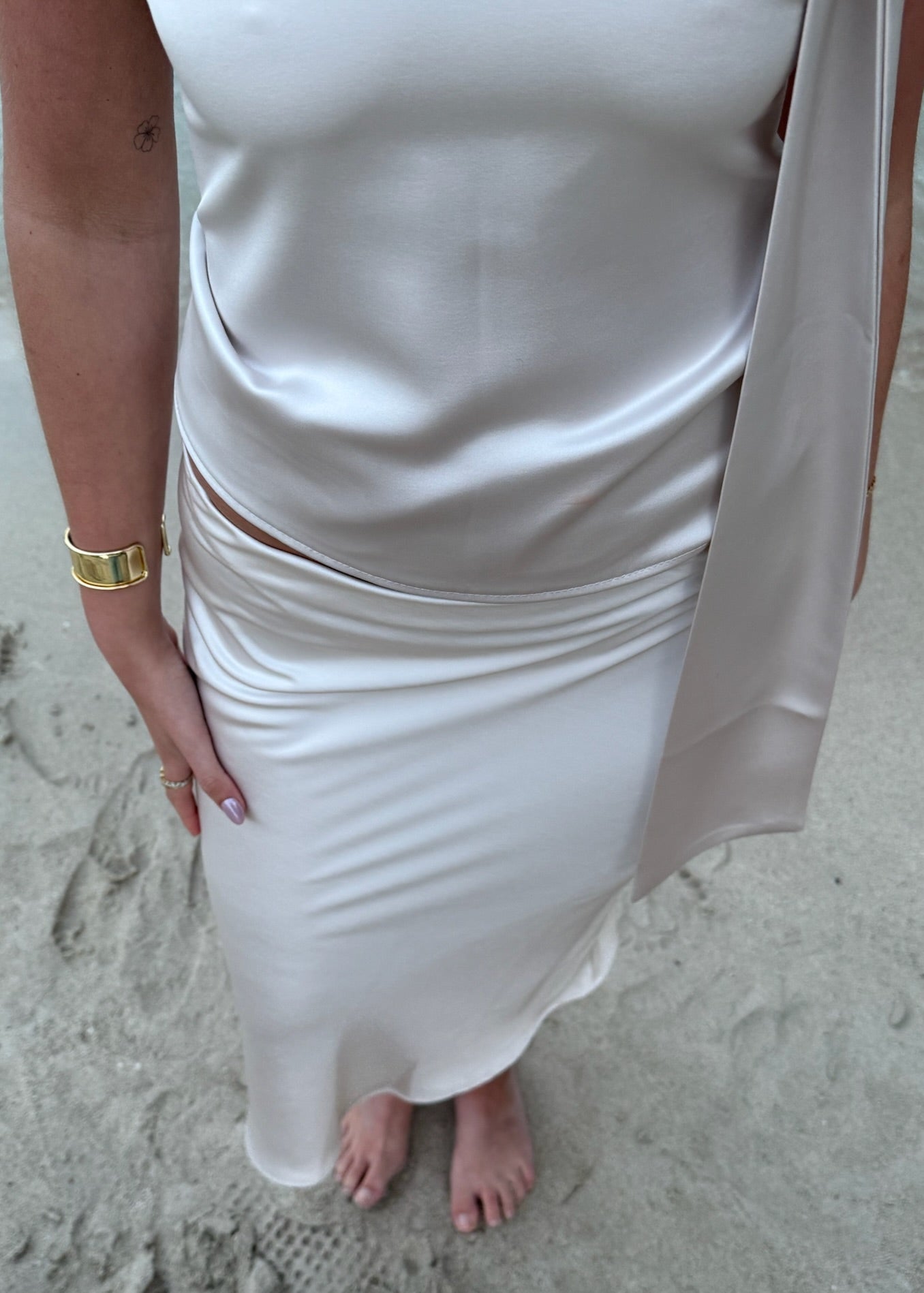 Ondina- Cleo Bandeau Top & Maxi Nederdel Beige