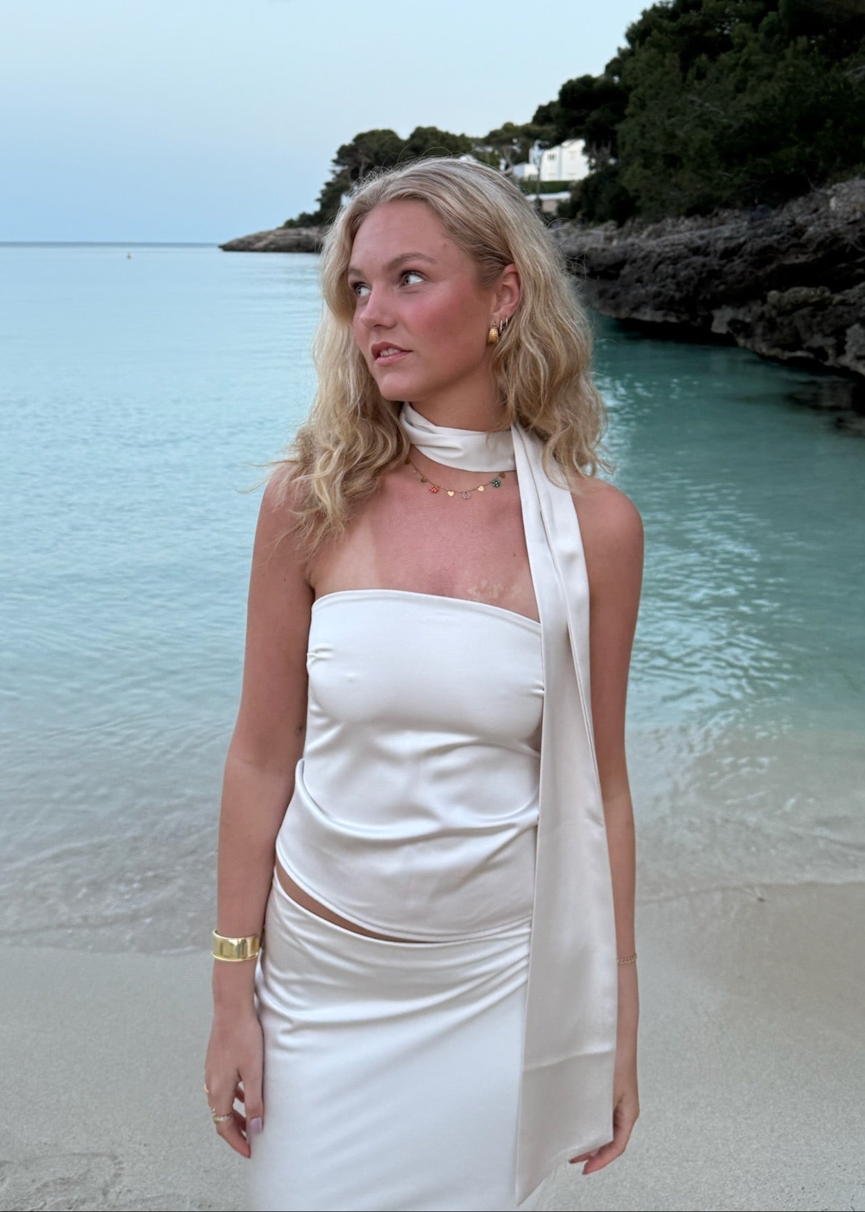 Ondina- Cleo Bandeau Top & Maxi Nederdel Beige 2