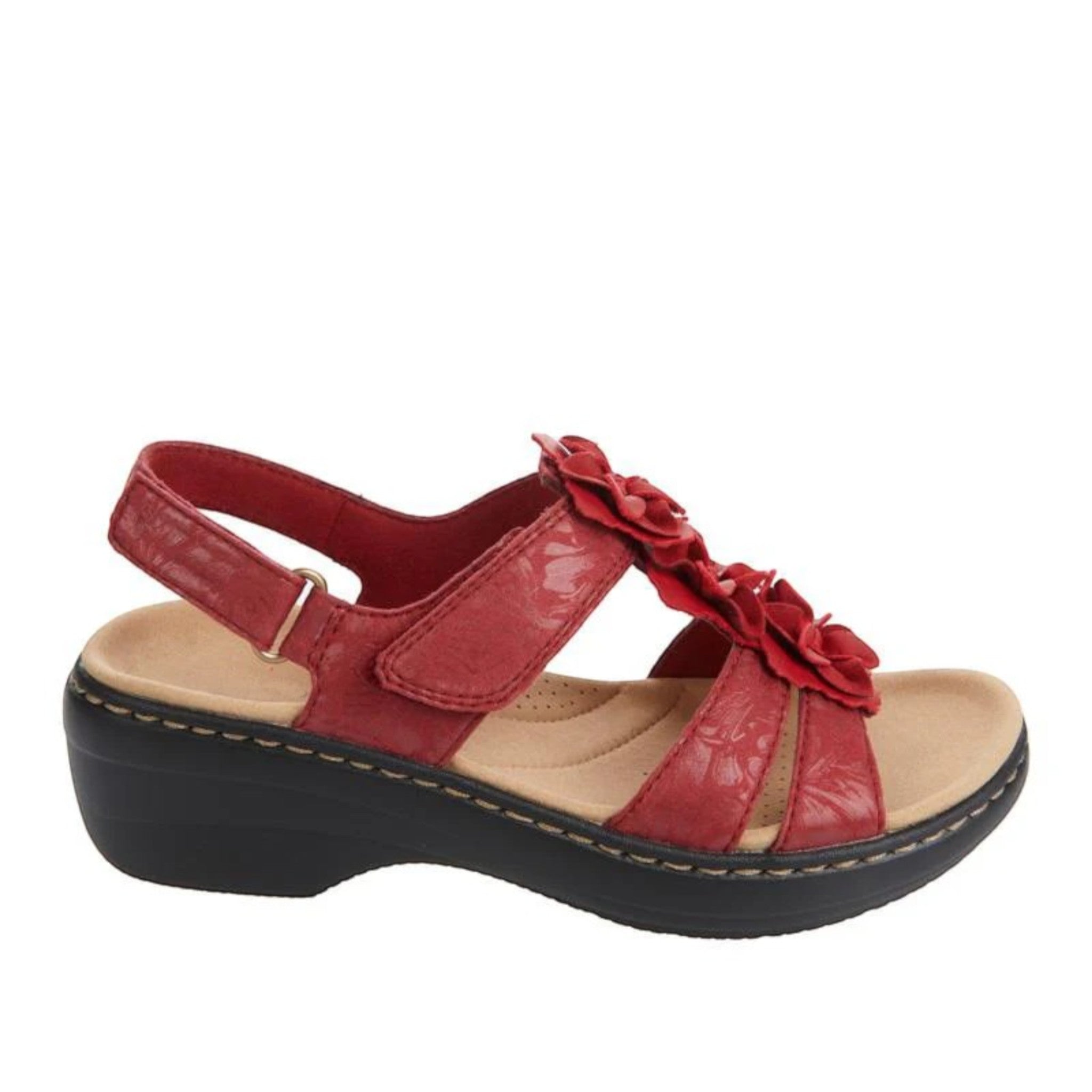 Ornella- Stilvolle Sandalen Mit Blumendetail Für Damen Rot