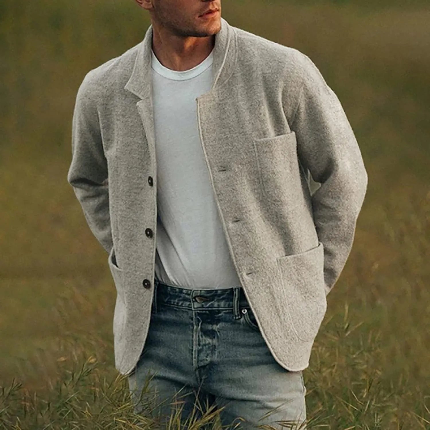 Patrick - Herbstlicher Moderner Casual Herrenblazer Grau