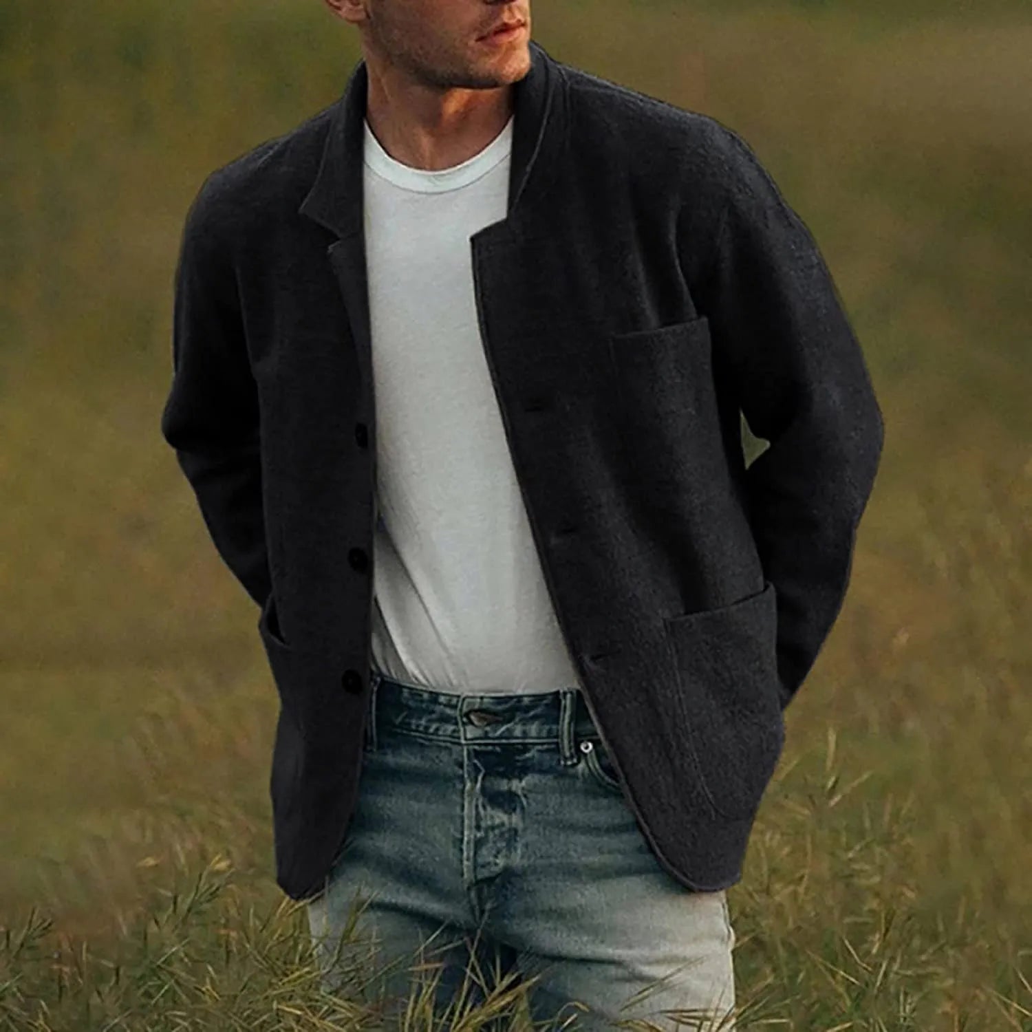 Patrick - Herbstlicher Moderner Casual Herrenblazer Schwarz