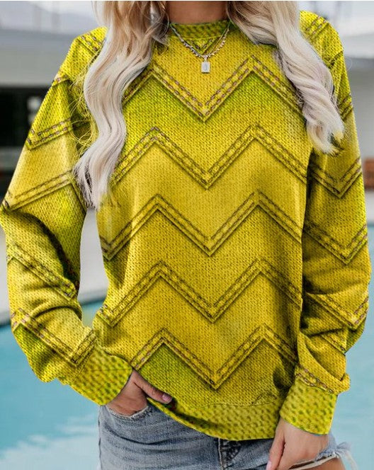 Patrizia - Geometrisches Kaschmir-Sweatshirt Damen Luxus & Komfort Gelb