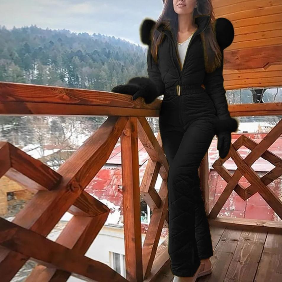 Patrizia - Stilvoller Winter Skianzug mit Reißverschluss Schwarz