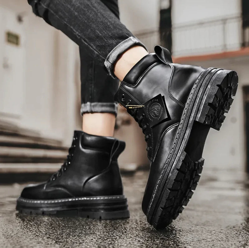 Paul - Wasserdichte Herren Schnürstiefel mit Komfortsohle Schwarz
