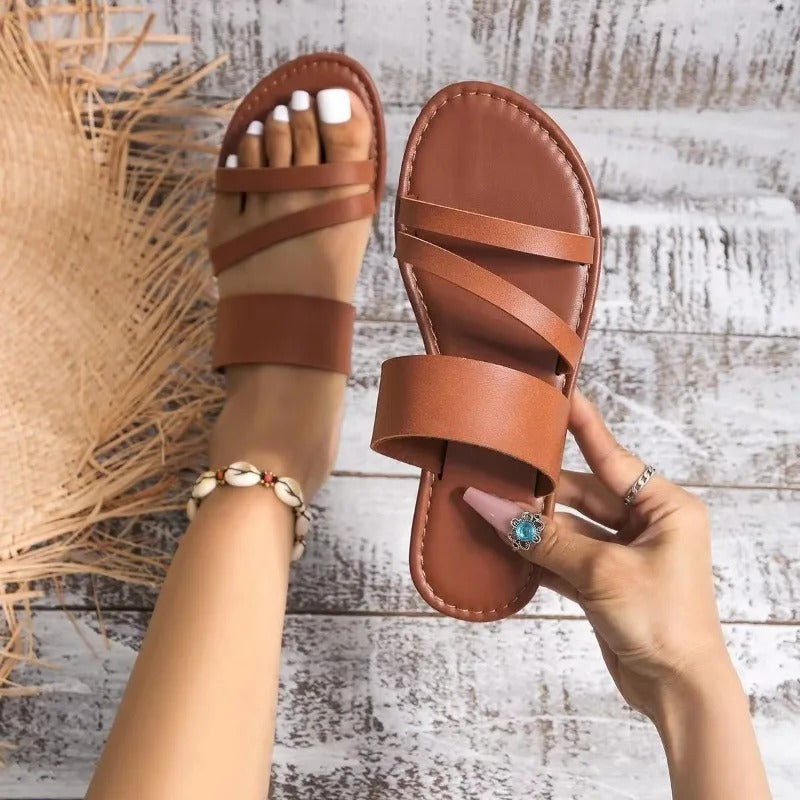 Phelina - Bequeme Sandalen Braun 2