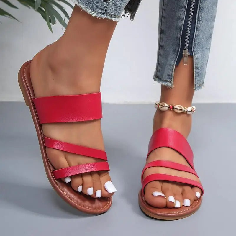 Phelina - Bequeme Sandalen Rot