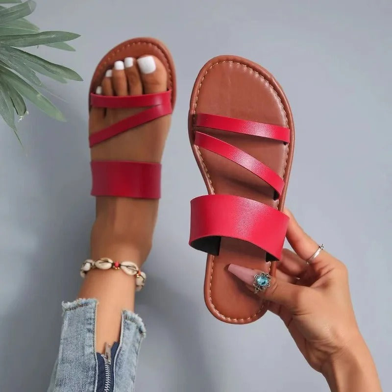 Phelina - Bequeme Sandalen Rot