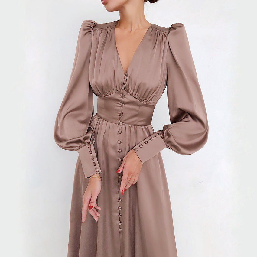 Philine - Leichtes Sommerkleid Damen Elegantes Langarmkleid rosa