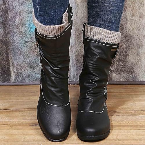 Queniva - Ortho Zipper Damen Winterstiefel Schwarz