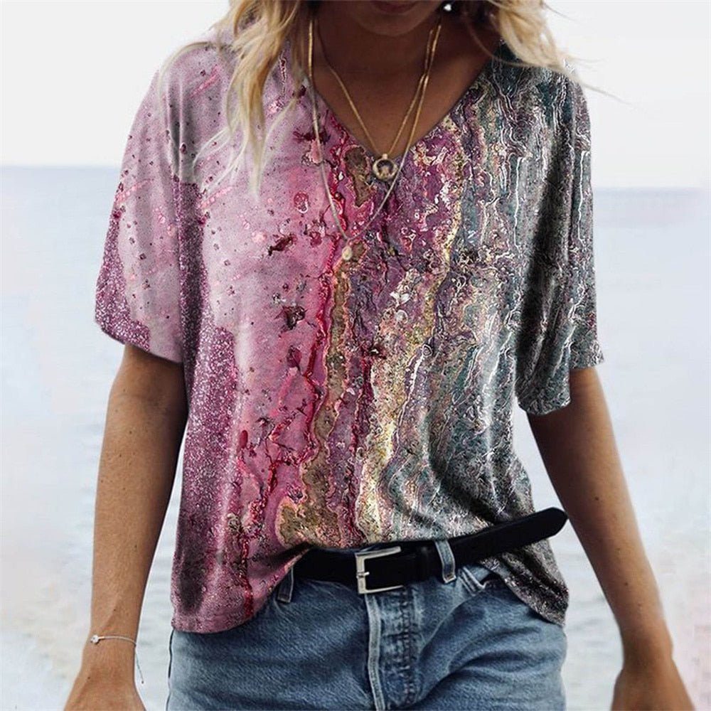 Regina - Originelles Damen-T-Shirt im Boho-Stil Rosa