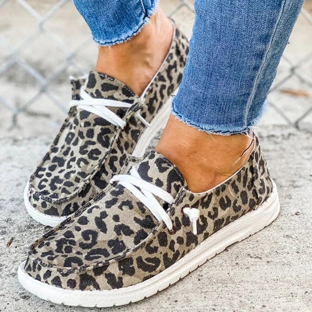 Rike - Damen-Schnürschuhe Leopard