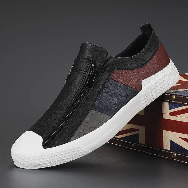 Rolf - Stylish Men's Genuine Leather Sneakers for Comfort and Durability WeiB