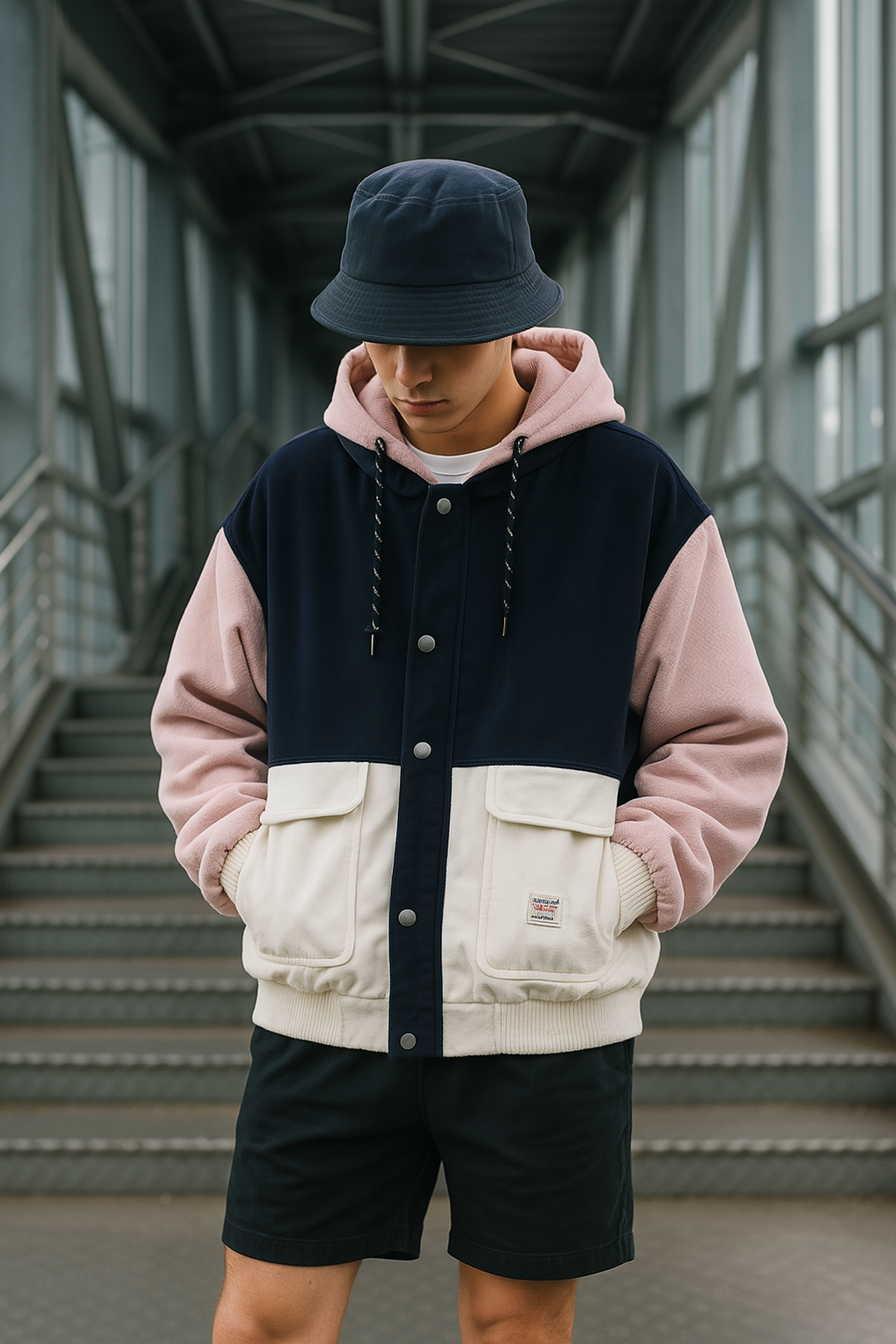 Dreifarbige Cordjacke