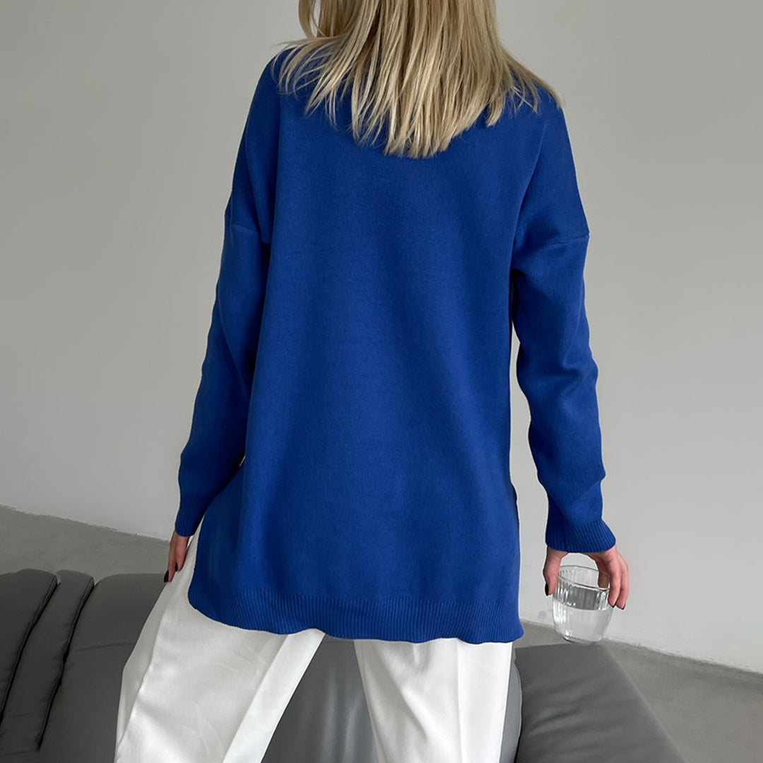 Thea – Eleganter Rollkragenpullover mit Seitenschlitz